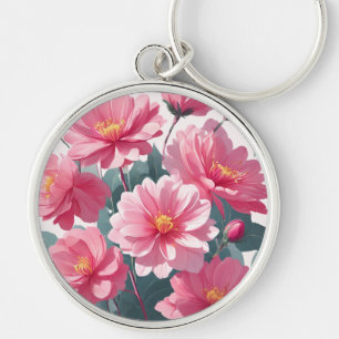 Pink Flowers Key Ring