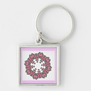 Pink Flowers Key Ring