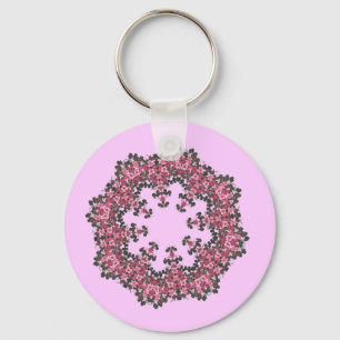 Pink Flowers Key Ring