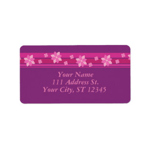 Pink Flowers Label