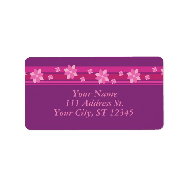 Pink Flowers Label (Front)