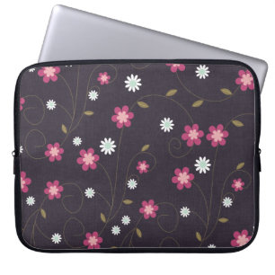 Pink Flowers Laptop Sleeve Protective Case