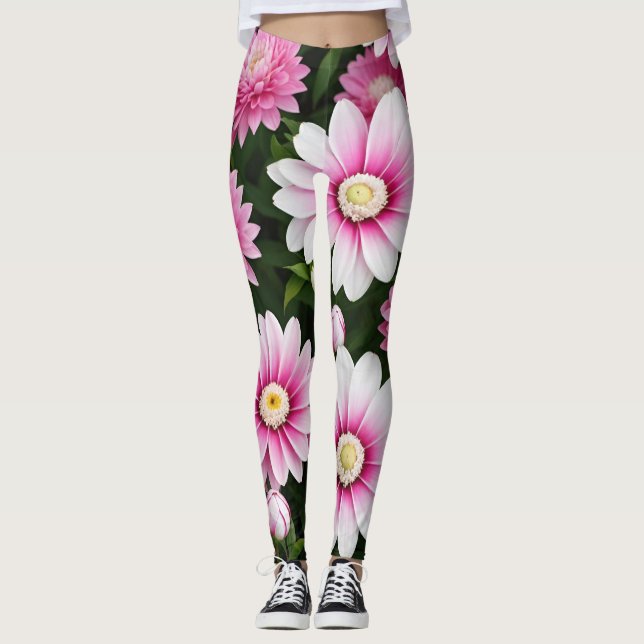 Pink flowers leggings  (Front)