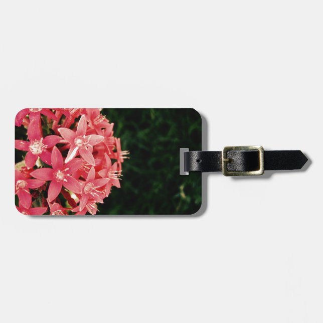 Pink Flowers Luggage Tag (Front Horizontal)