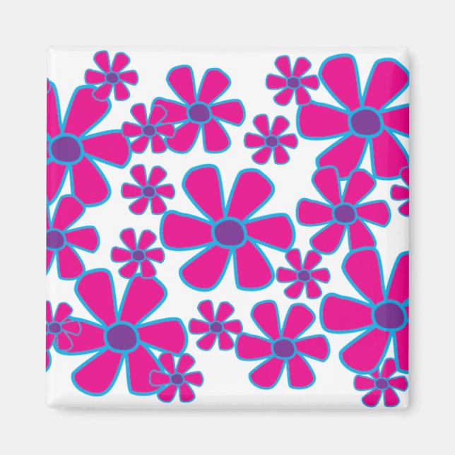 Pink Flowers Magnet (Front)