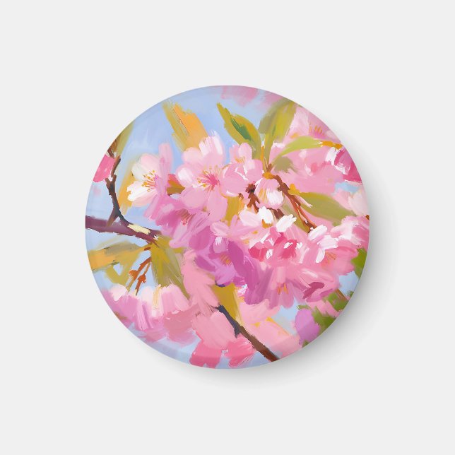 Pink Flowers Magnet (Front)