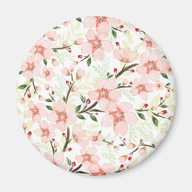 Pink flowers magnet (Front)