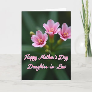 Pink Flowers Mothers Card