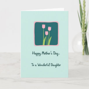 Pink Flowers Mothers Day Card