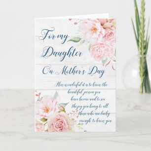 Pink Flowers Mother's Day Daughter Card
