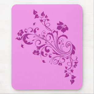 Pink Flowers Mouse Pad