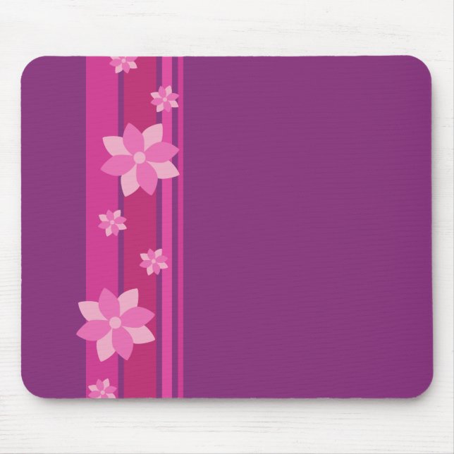 Pink Flowers Mouse Pad (Front)