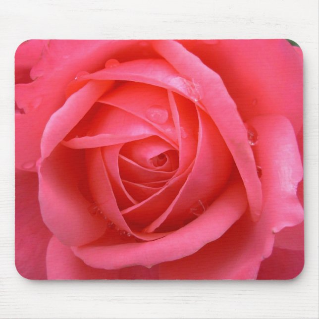 Pink Flowers Mousepad Red Rose Decor Gifts (Front)