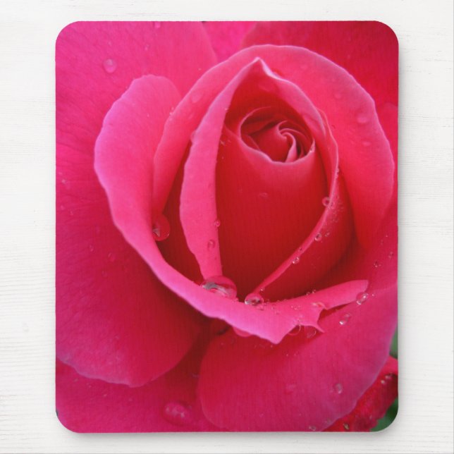 Pink Flowers Mousepad Red Rose Decor Gifts (Front)