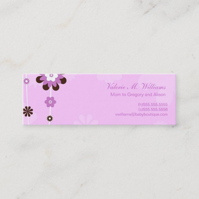 Pink Flowers Mummy Cards (Front)