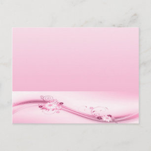 Pink Flowers n Waves Postcard