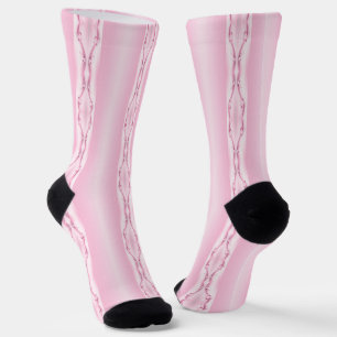 Pink Flowers n Waves Socks