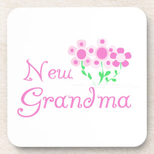 Pink Flowers New Grandma Gifts Coaster