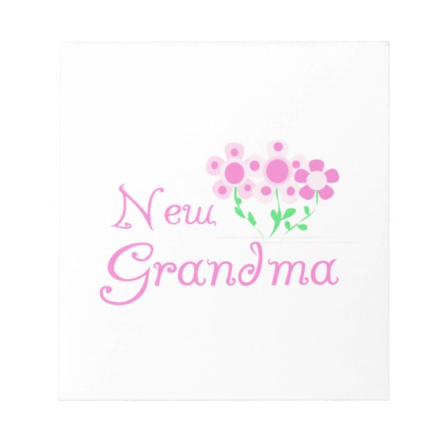 Pink Flowers New Grandma Gifts Notepad (Front)