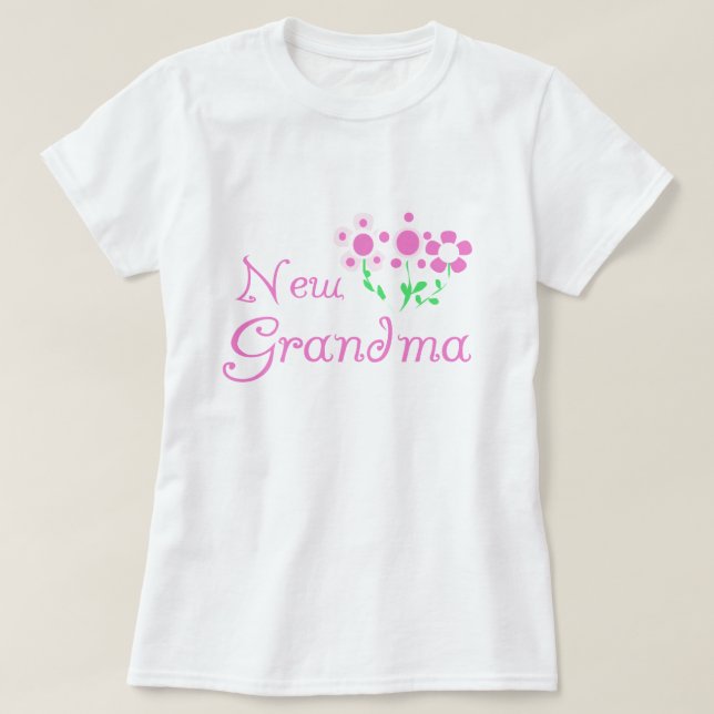 Pink Flowers New Grandma Tshirts and Gifts (Design Front)