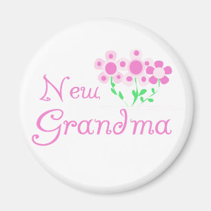 Pink Flowers New Grandma Tshirts and Gifts Magnet