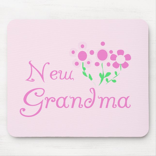 Pink Flowers New Grandma Tshirts and Gifts Mouse Pad (Front)