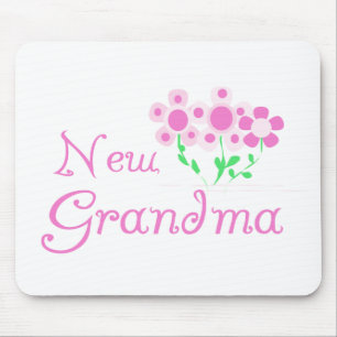 Pink Flowers New Grandma Tshirts and Gifts Mouse Pad