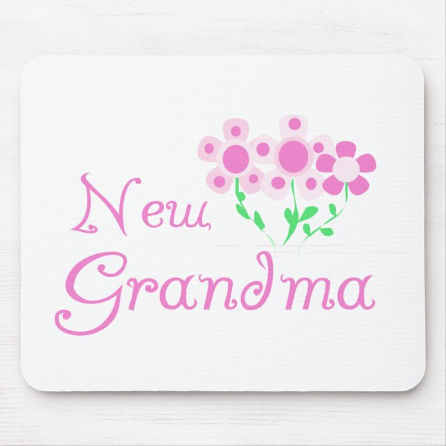 Pink Flowers New Grandma Tshirts and Gifts Mouse Pad (Front)
