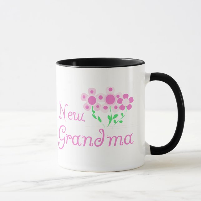 Pink Flowers New Grandma Tshirts and Gifts Mug (Right)