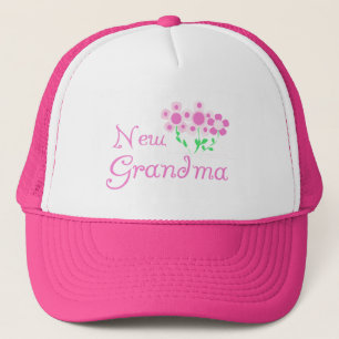 Pink Flowers New Grandma Tshirts and Gifts Trucker Hat