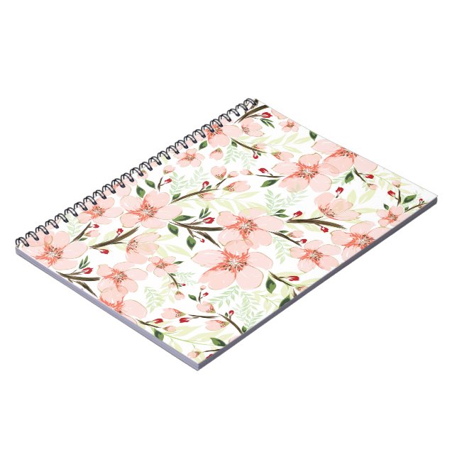 Pink flowers notebook (Left Side)