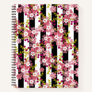 Pink flowers notebook