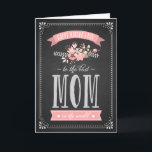 Pink Flowers on Chalkboard | Mother's Day Card<br><div class="desc">Pink Flowers on Chalkboard | Mother's Day Card 
 Rustic and whimsical mother's day card. Similar items are available.</div>