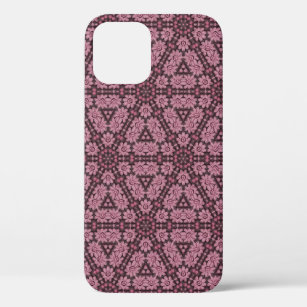 Pink Flowers On Vintage Knitting 3D  Pattern iPhone 12 Pro Case