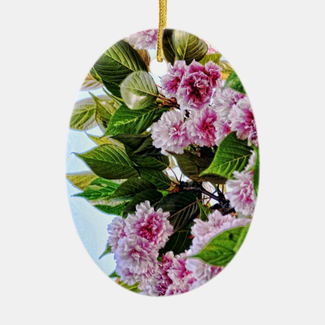 Pink Flowers Ornament (Front)