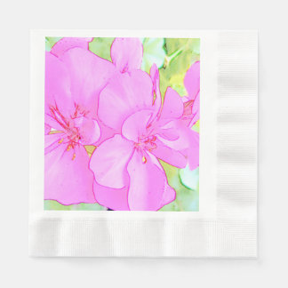 Pink Flowers Paper Napkins