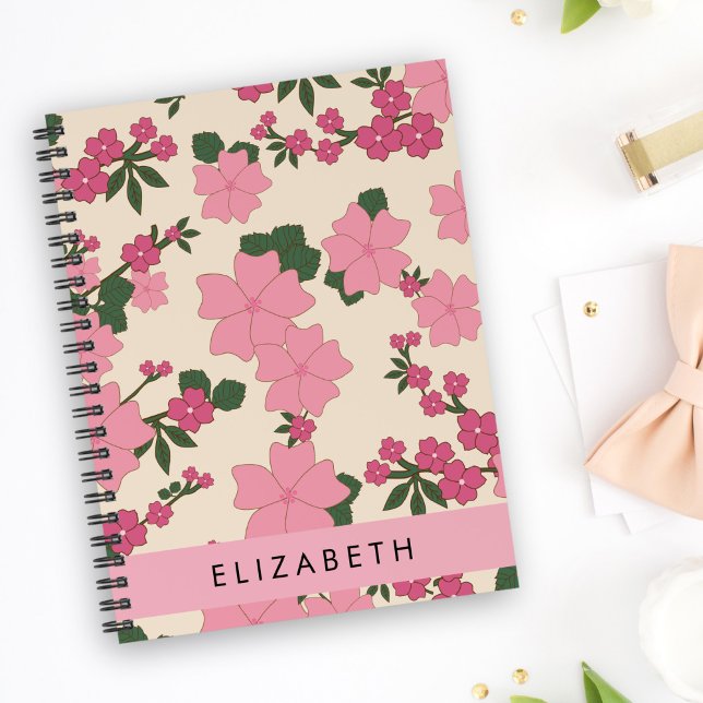 Pink Flowers, Pattern Of Flowers, Your Name Planner (Creator Uploaded)