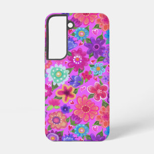 Pink Flowers Pattern Samsung Galaxy Case