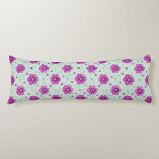 Pink Flowers Pattern With Droplets Body Cushion