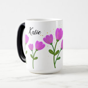 Pink Flowers Personalised Mug
