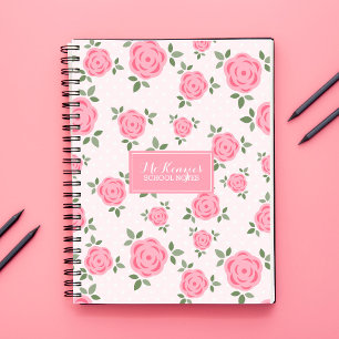 Pink Flowers Personalised Notebook