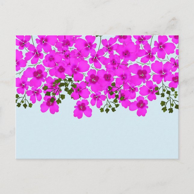 Pink Flowers Postcard (Front)