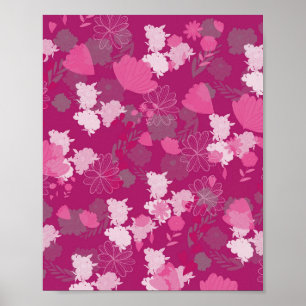 pink flowers poster
