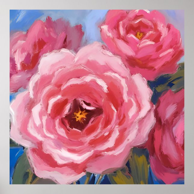 Pink Flowers Poster (Front)