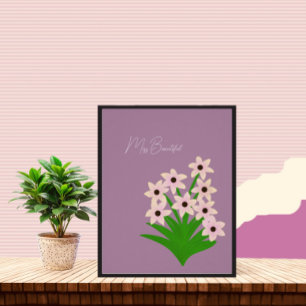 Pink flowers poster