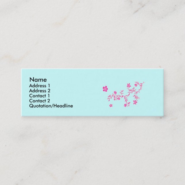 Pink Flowers Profile Card (Front)