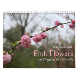 Pink Flowers & Proverbs Scriptures Calendar