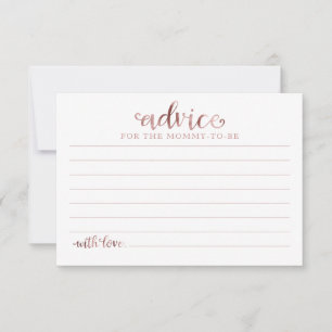 Pink Flowers Pumpkin Fall Baby Shower Advice Cards