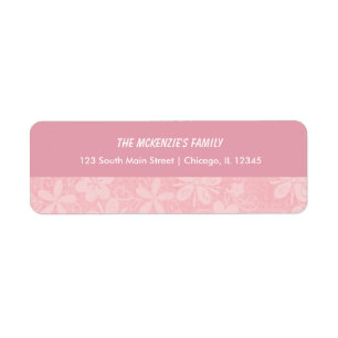 Pink Flowers Return Address Label