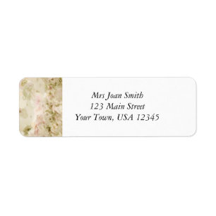 Pink Flowers Return Address Label
